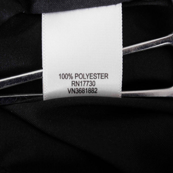 GO International Sz 7 Navy Blue Multi Chiffon Layered Ruffles Lined Poly Dress