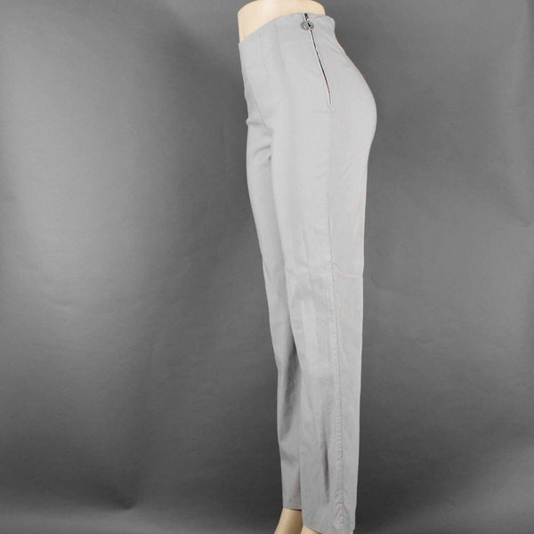 Corel Amsterdam Sz M x 30.5 Gray Side Zip Rayon Linen Lycra Straight Pant