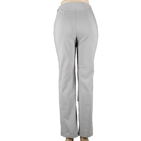 Corel Amsterdam Sz M x 30.5 Gray Side Zip Rayon Linen Lycra Straight Pant