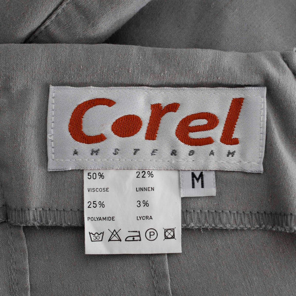 Corel Amsterdam Sz M x 30.5 Gray Side Zip Rayon Linen Lycra Straight Pant