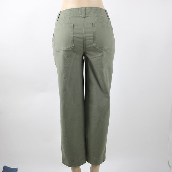 Talbots NEW $90 Sz 2 x 26 Green Pocketed Cotton Spandex Crop Capri Pant