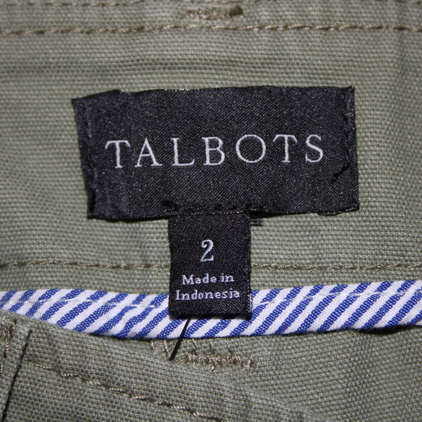 Talbots NEW $90 Sz 2 x 26 Green Pocketed Cotton Spandex Crop Capri Pant