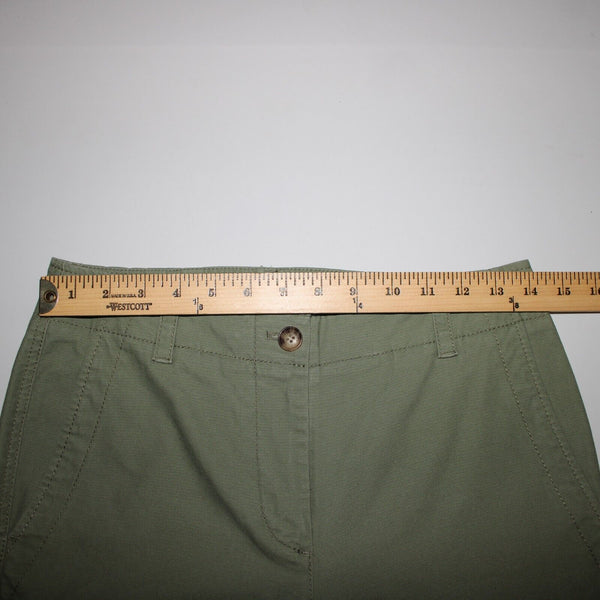 Talbots NEW $90 Sz 2 x 26 Green Pocketed Cotton Spandex Crop Capri Pant