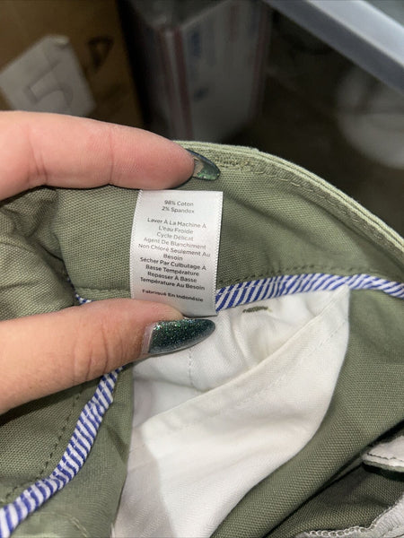 Talbots NEW $90 Sz 2 x 26 Green Pocketed Cotton Spandex Crop Capri Pant