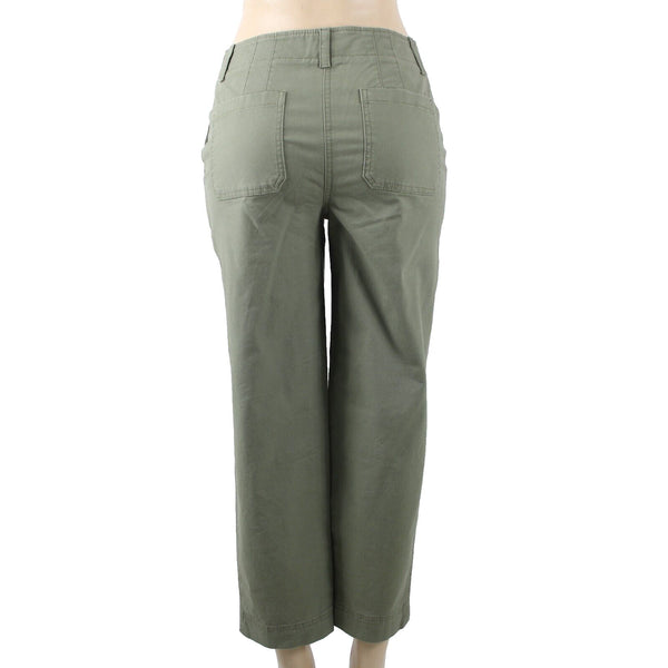 Talbots NEW $90 Sz 2 x 26 Green Pocketed Cotton Spandex Crop Capri Pant