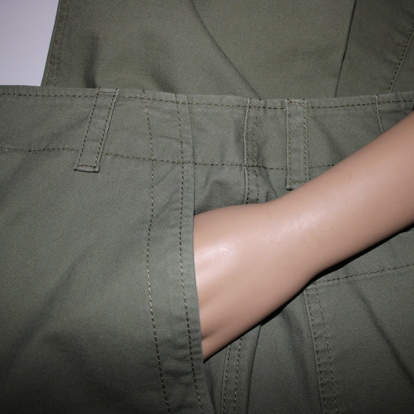 Talbots NEW $90 Sz 2 x 26 Green Pocketed Cotton Spandex Crop Capri Pant