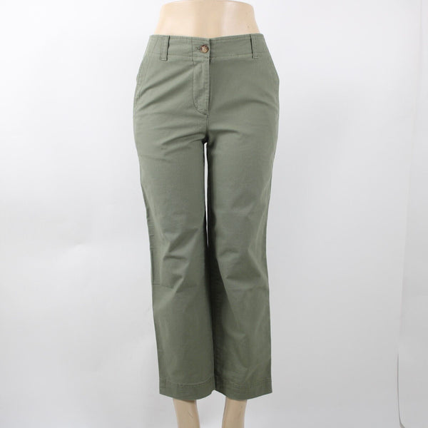 Talbots NEW $90 Sz 2 x 26 Green Pocketed Cotton Spandex Crop Capri Pant