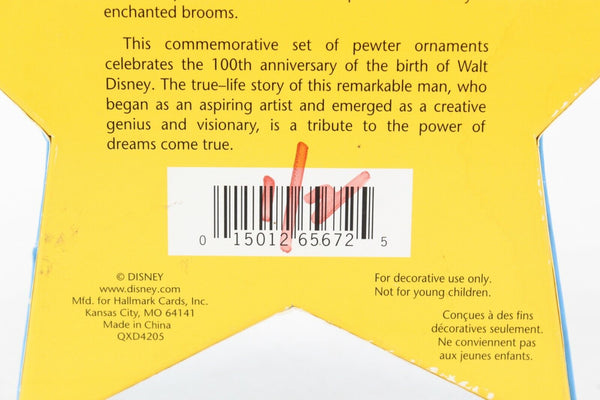 Hallmark NEW Walt's 100th Sorcerer's Apprentice Set Of 6 Ornaments