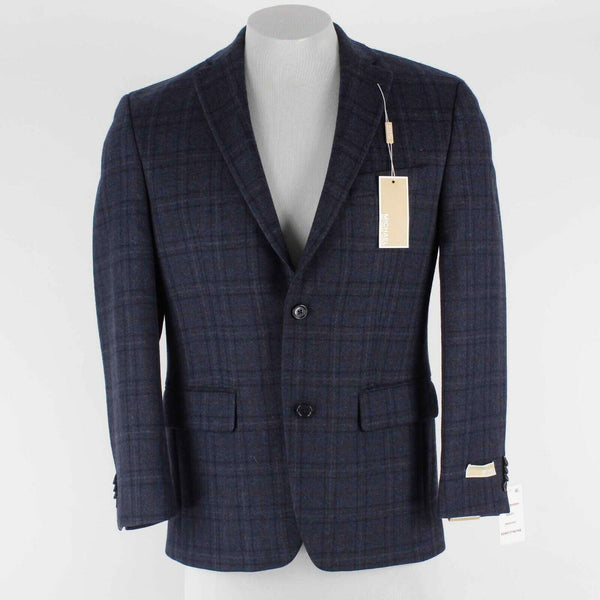 Michael Kors NEW $350 Sz 38S Navy Blue Multi Plaid 2 Button All Wool Jacket