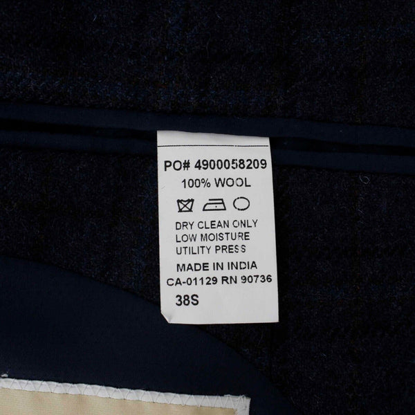 Michael Kors NEW $350 Sz 38S Navy Blue Multi Plaid 2 Button All Wool Jacket