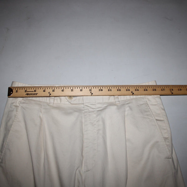 Burberry Gold Sz 32 x 31 Light Tan Pockets Pleated Cotton Polyester AS IS Pant