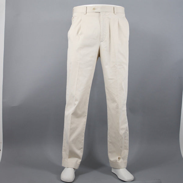 Burberry Gold Sz 32 x 31 Light Tan Pockets Pleated Cotton Polyester AS IS Pant