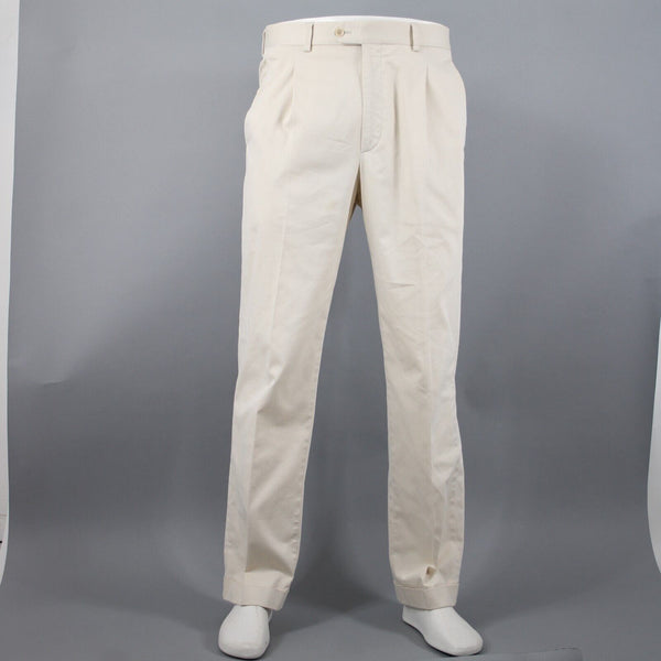 Burberry Gold Sz 32 x 31 Light Tan Pockets Pleated Cotton Polyester AS IS Pant