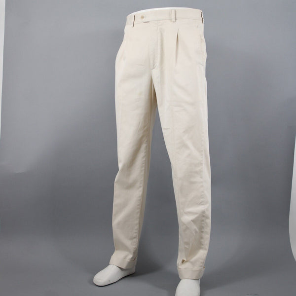 Burberry Gold Sz 32 x 31 Light Tan Pockets Pleated Cotton Polyester AS IS Pant