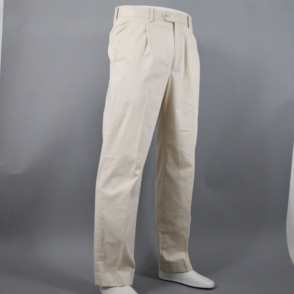 Burberry Gold Sz 32 x 31 Light Tan Pockets Pleated Cotton Polyester AS IS Pant