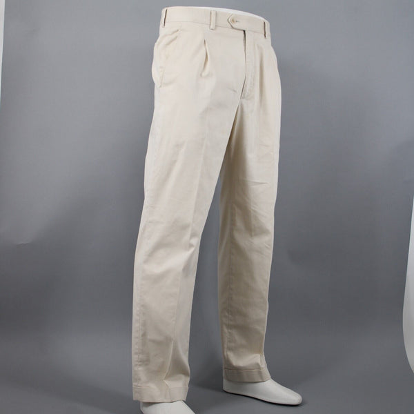 Burberry Gold Sz 32 x 31 Light Tan Pockets Pleated Cotton Polyester AS IS Pant