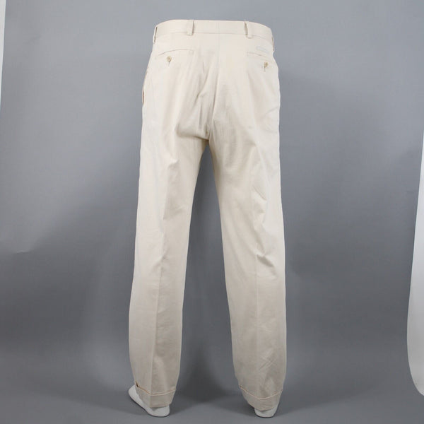 Burberry Gold Sz 32 x 31 Light Tan Pockets Pleated Cotton Polyester AS IS Pant