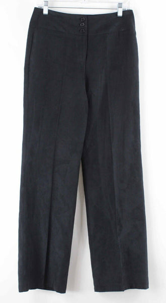 Sandro Sz 6 x 32 Black Faux Vegan Suede Straight Leg 100% Polyester Pant