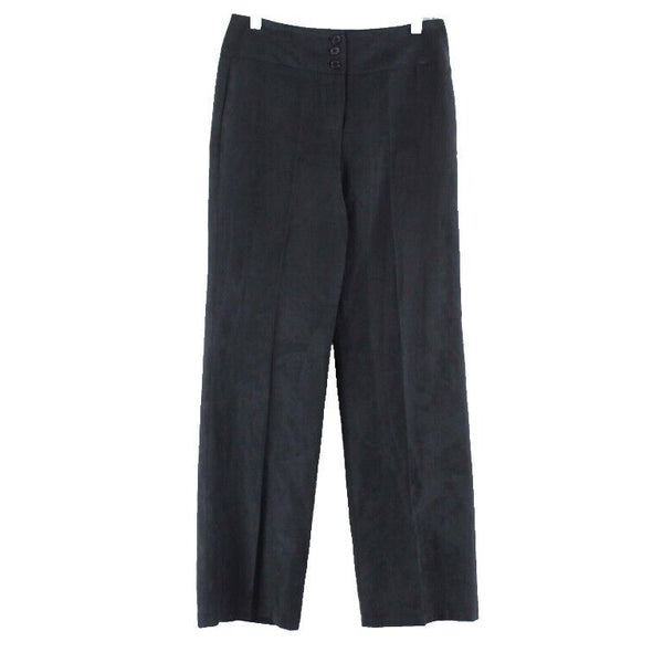 Sandro Sz 6 x 32 Black Faux Vegan Suede Straight Leg 100% Polyester Pant