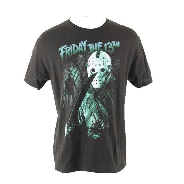 Friday The 13th New Line Sz XL Black Aqua Graphic 100% Cotton T Shirt