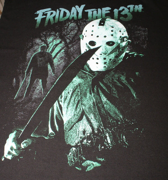 Friday The 13th New Line Sz XL Black Aqua Graphic 100% Cotton T Shirt