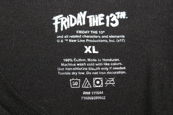 Friday The 13th New Line Sz XL Black Aqua Graphic 100% Cotton T Shirt