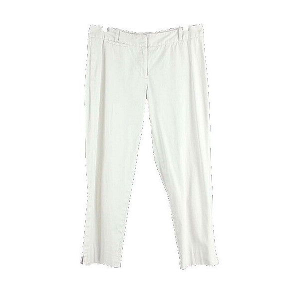 Talbots Signature Sz 8 x 25.5" Cream 98% Cotton Spandex Cropped Casual Pant