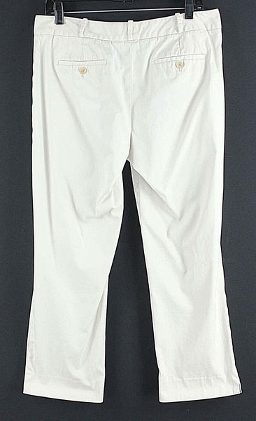Talbots Signature Sz 8 x 25.5" Cream 98% Cotton Spandex Cropped Casual Pant