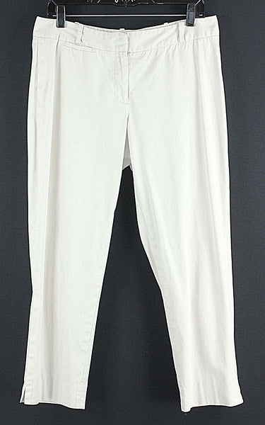 Talbots Signature Sz 8 x 25.5" Cream 98% Cotton Spandex Cropped Casual Pant
