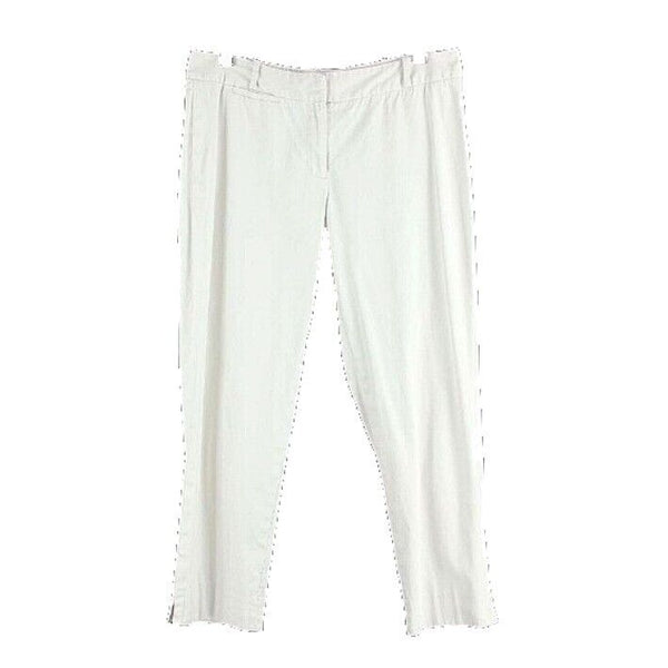 Talbots Signature Sz 8 x 25.5" Cream 98% Cotton Spandex Cropped Casual Pant