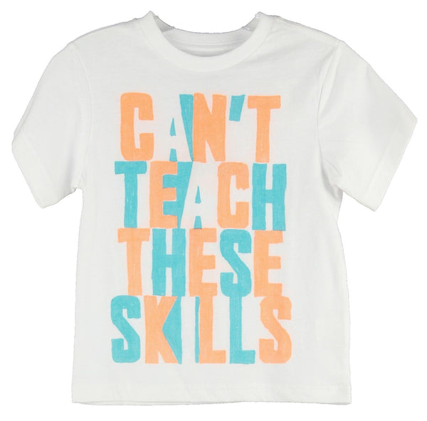 Place NEW Sz 4 White Neon Orange Teal Unisex 100% Cotton Graphic Tee Shirt