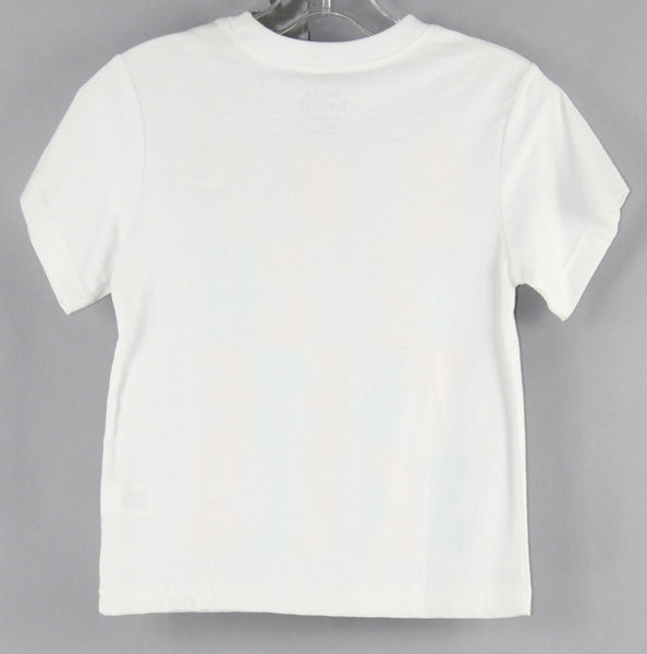 Place NEW Sz 4 White Neon Orange Teal Unisex 100% Cotton Graphic Tee Shirt