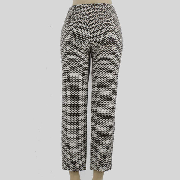 Michael Kors Sz 6 X 27 Dark Brown Cream Cotton Rayon Capri Pant