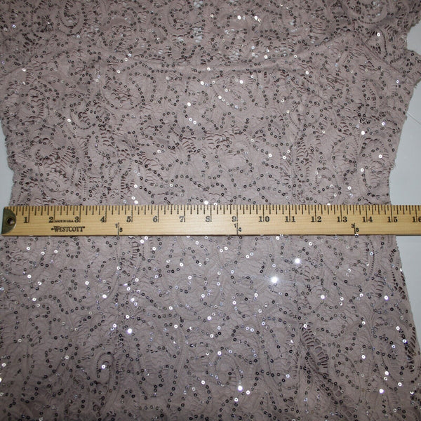 Dress Barn NEW Sz 10 Mauve Lavender Silver Sequin Lined Eyelets Nylon Dress