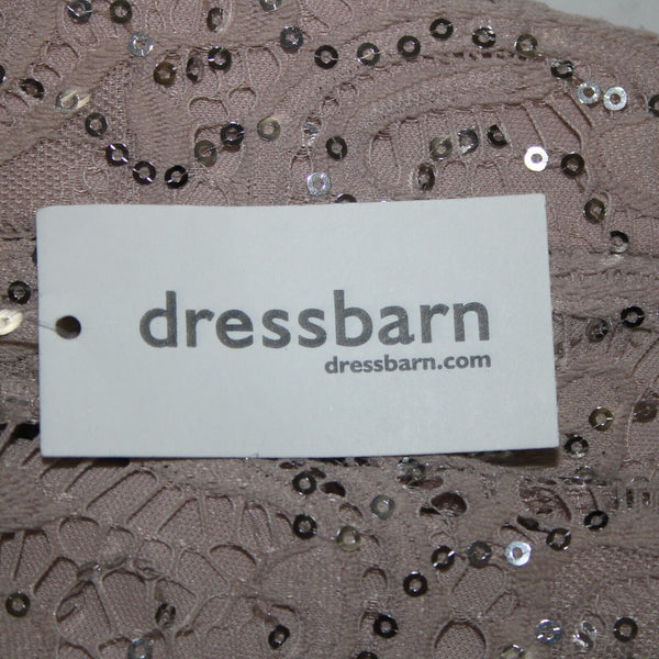 Dress Barn NEW Sz 10 Mauve Lavender Silver Sequin Lined Eyelets Nylon Dress