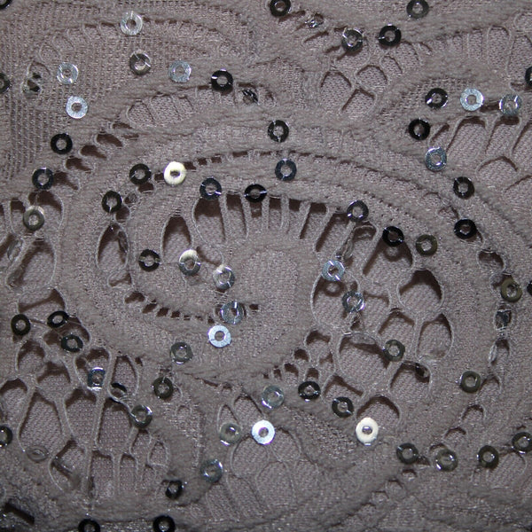 Dress Barn NEW Sz 10 Mauve Lavender Silver Sequin Lined Eyelets Nylon Dress