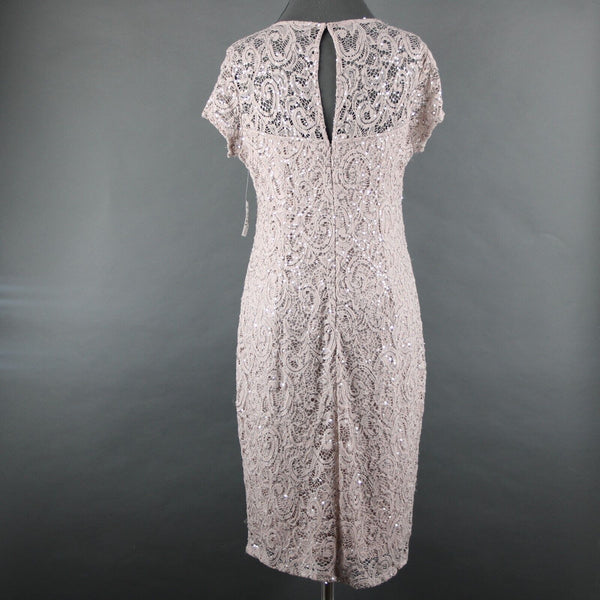 Dress Barn NEW Sz 10 Mauve Lavender Silver Sequin Lined Eyelets Nylon Dress