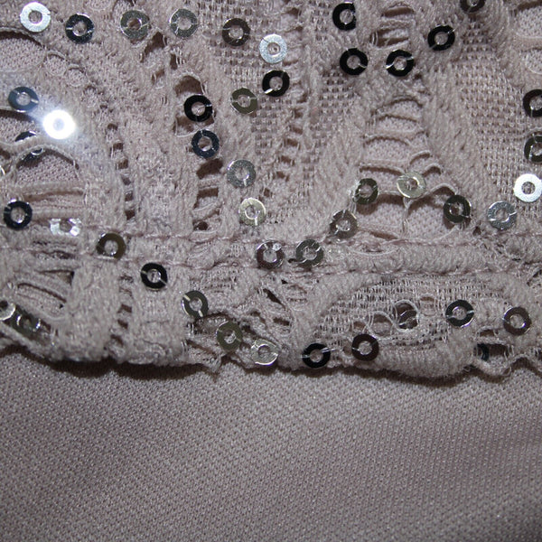 Dress Barn NEW Sz 10 Mauve Lavender Silver Sequin Lined Eyelets Nylon Dress