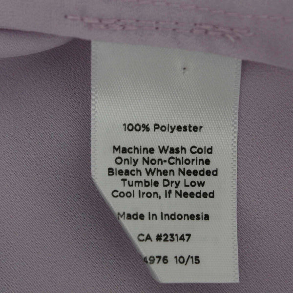 Talbots Sz M Lavender Pullover Tab Sleeve Round Hem 100% Polyester Woven Top
