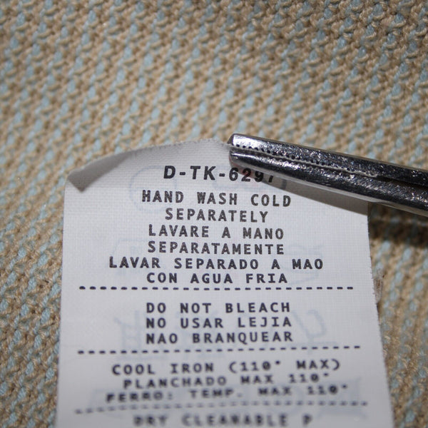 Ermenegildo Zegna Sz L/52 Tan Light Blue Ribbed Cotton Polyester Sweater