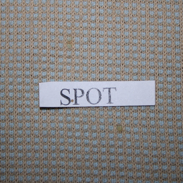 Ermenegildo Zegna Sz L/52 Tan Light Blue Ribbed Cotton Polyester Sweater