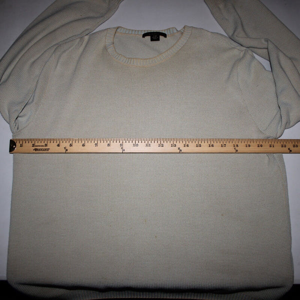 Ermenegildo Zegna Sz L/52 Tan Light Blue Ribbed Cotton Polyester Sweater