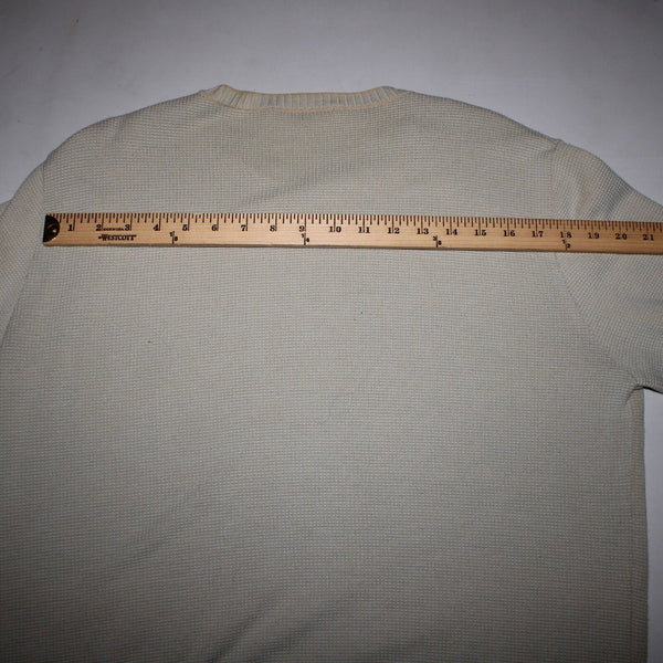 Ermenegildo Zegna Sz L/52 Tan Light Blue Ribbed Cotton Polyester Sweater