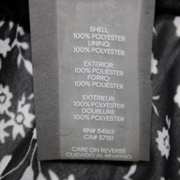 Calvin Klein NEW $139 Sz 2 Black White Floral Lined Faux Wrap 100% Poly Dress
