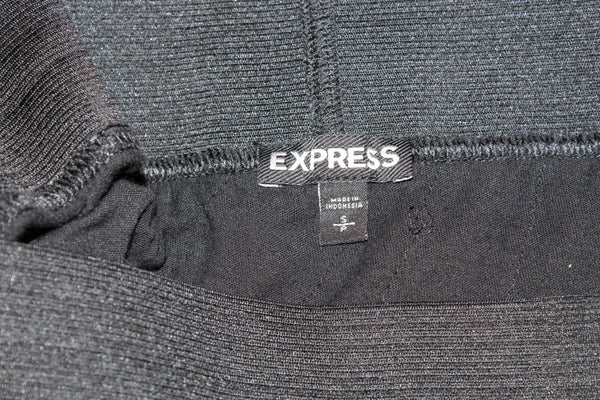 Express Sz S Black Curved Tier Ruffle Nylon Cotton Modal Blend Lined Skirt