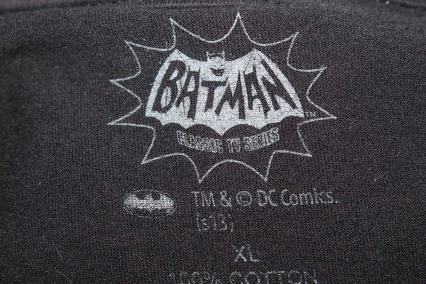 Batman Classic DC Comics  TV Series Sz XL Black Multi 100% Cotton Tee Shirt