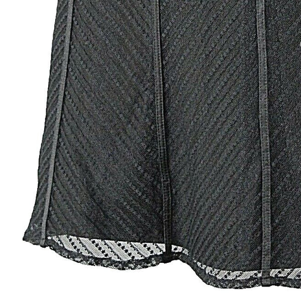 Ann Taylor NWT $149 Sz 6P Black Nylon Overlay Acetate Silk Blend Lined Skirt