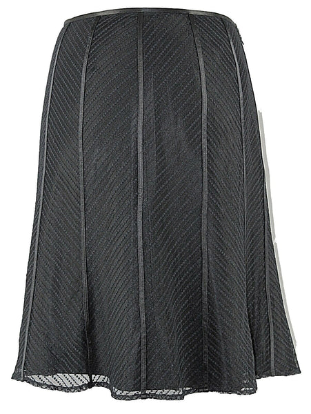 Ann Taylor NWT $149 Sz 6P Black Nylon Overlay Acetate Silk Blend Lined Skirt
