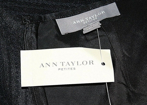 Ann Taylor NWT $149 Sz 6P Black Nylon Overlay Acetate Silk Blend Lined Skirt