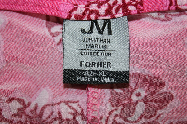 JM Collection Sz XL Pink Burgundy Cold Shoulder Poly Blend Top